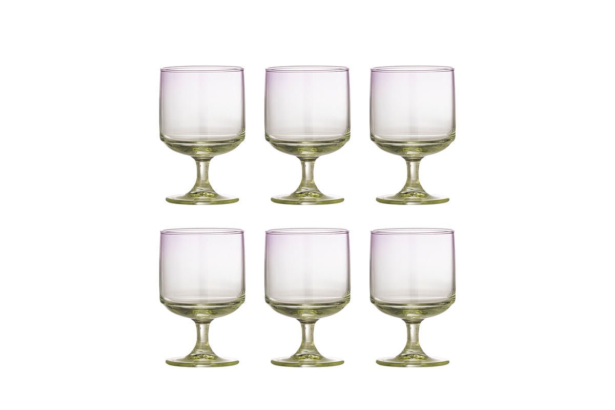 Verres à boire Olivetree – avec calice doucement arrondi en violet délicat (lot de 6)