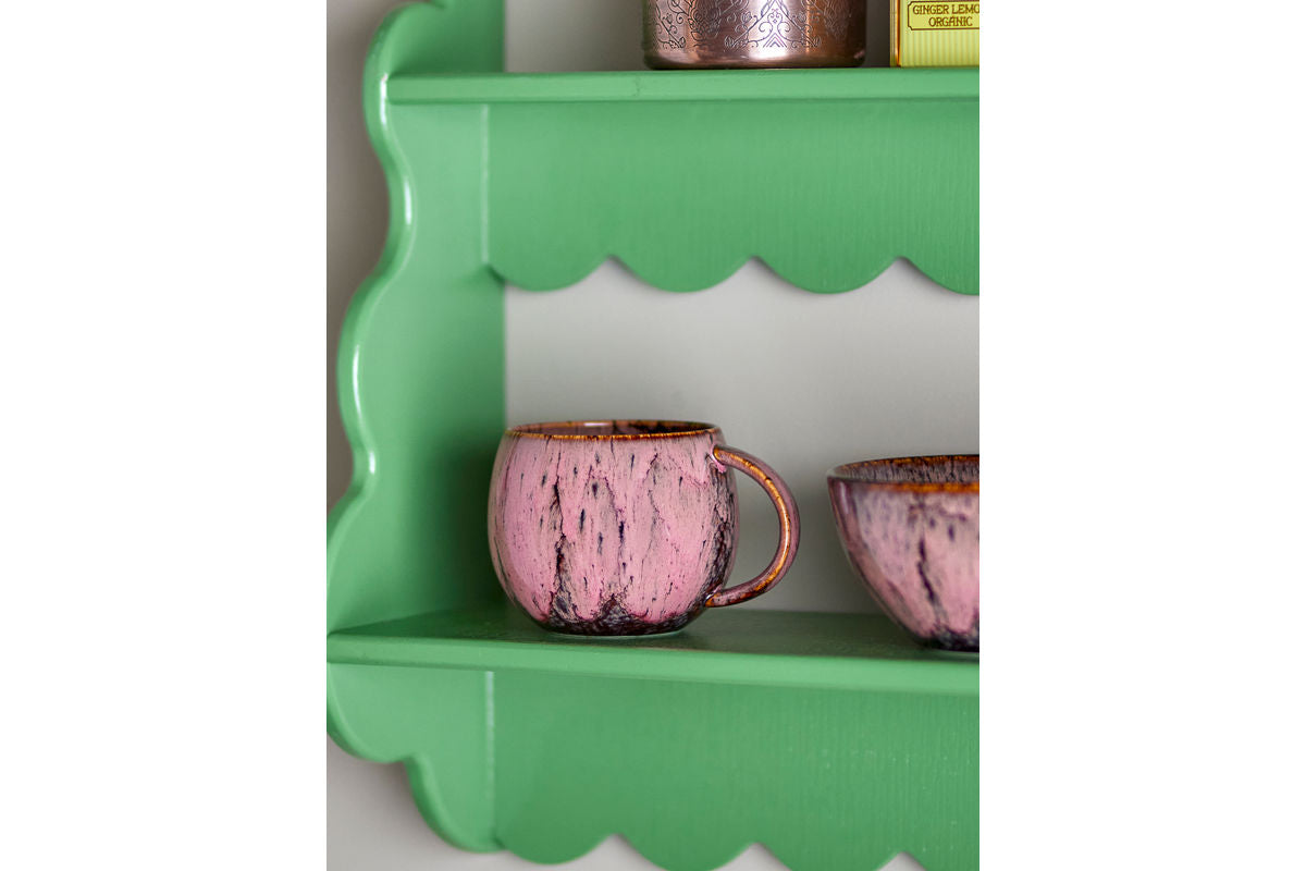 Melal Cup Set – Pink, made of stoneware (set of 4)