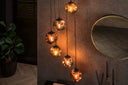 Pendant light Seraphis – 6 staggered lights in the metal color combination Gold, Copper and Chrome