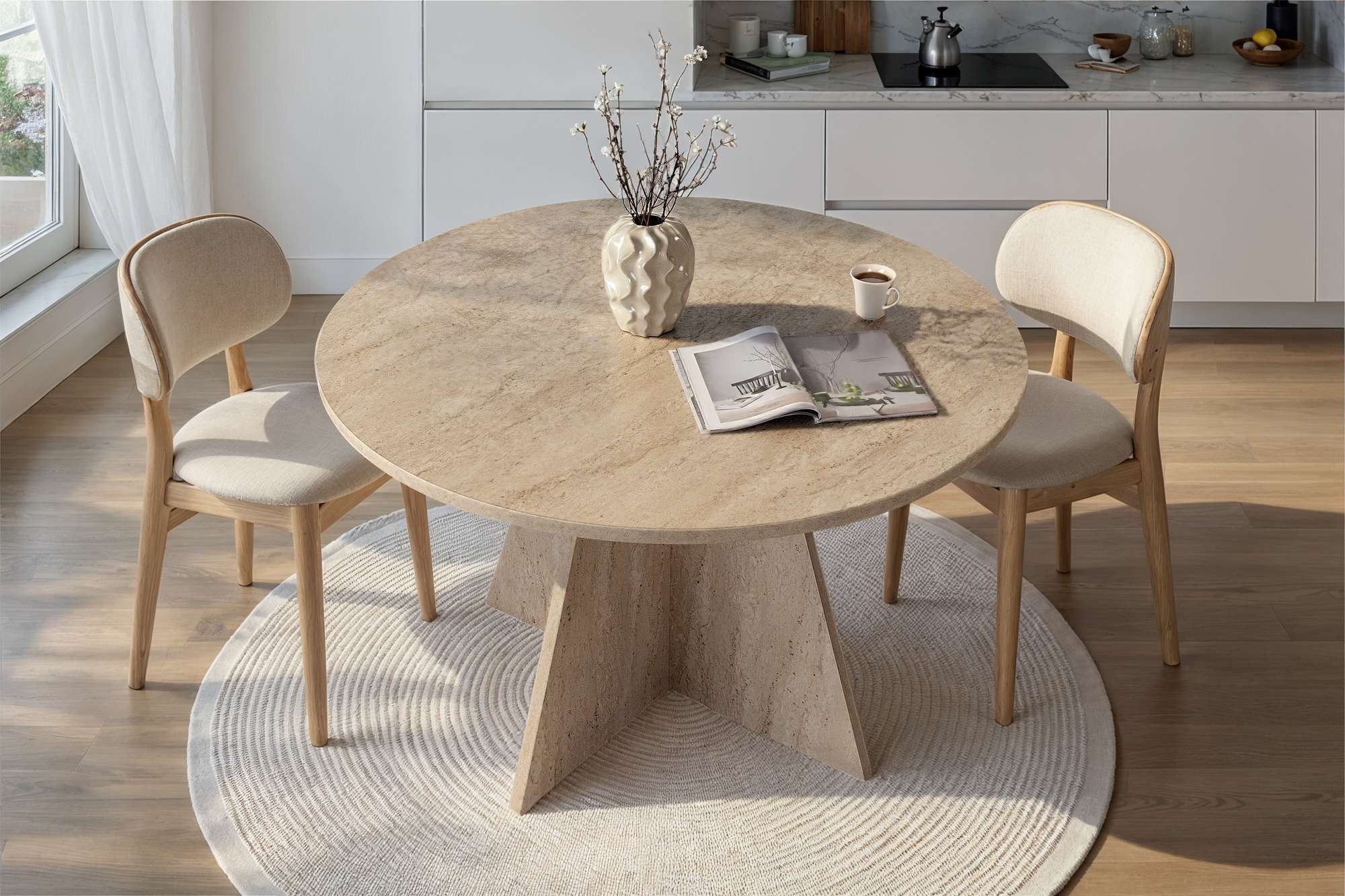 Dining Table Selara - with 25mm Thick Tabletop, Diameter Ø 120cm