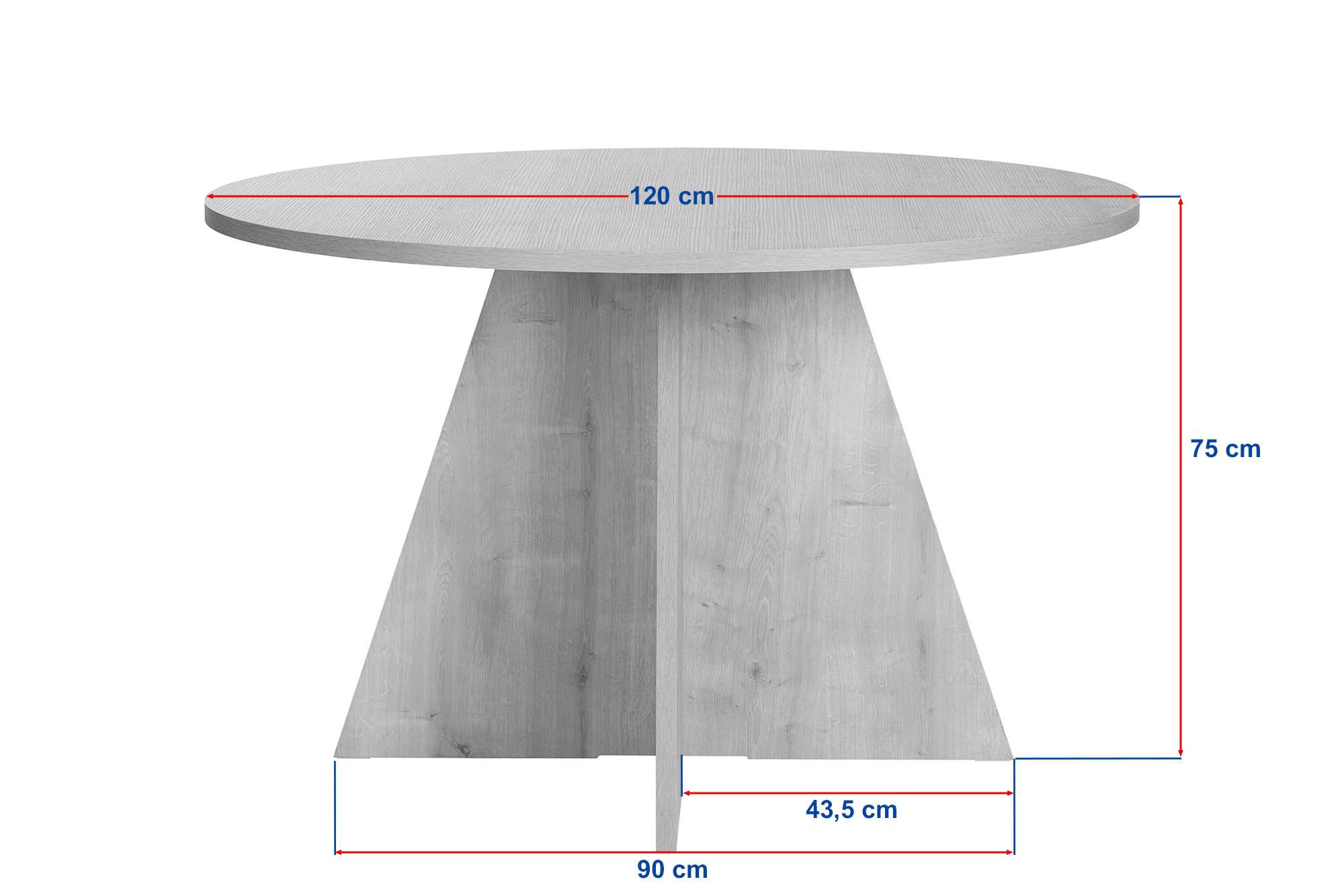 Dining Table Selara - with 25mm Thick Tabletop, Diameter Ø 120cm