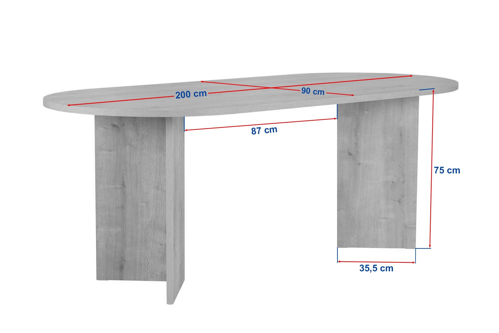 Dining Table Taverna - in Stone Look or Walnut