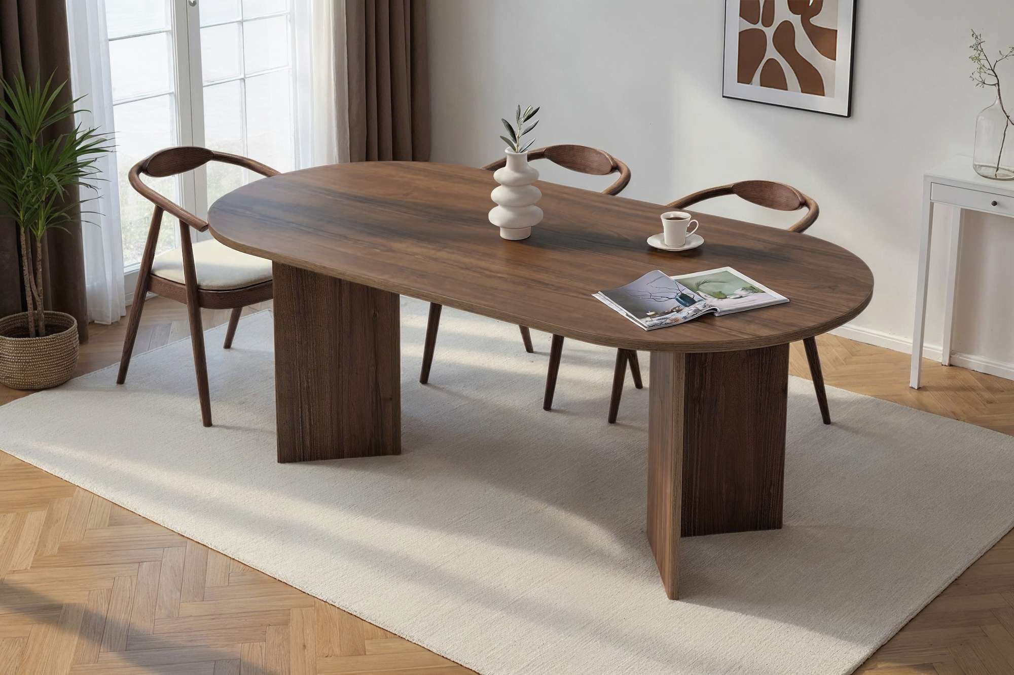 Dining Table Taverna - in Stone Look or Walnut