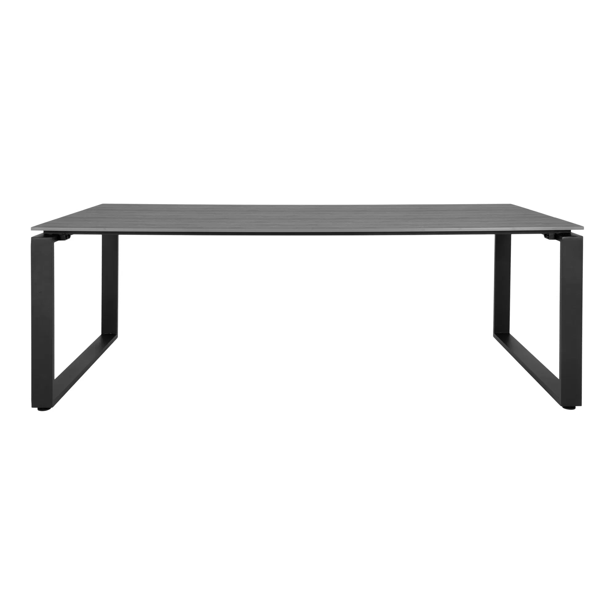 Gaard Iessdësch Emilio - 210×100 cm aus Nonwood & Aluminium (Grau/Schwaarz)