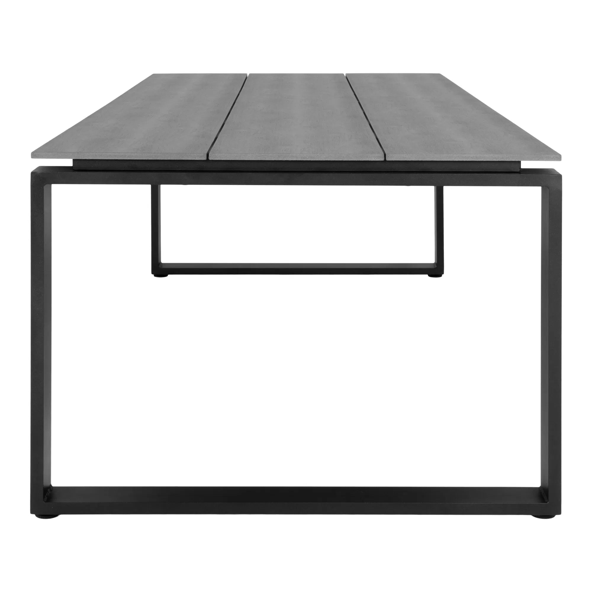Gaard Iessdësch Emilio - 210×100 cm aus Nonwood & Aluminium (Grau/Schwaarz)