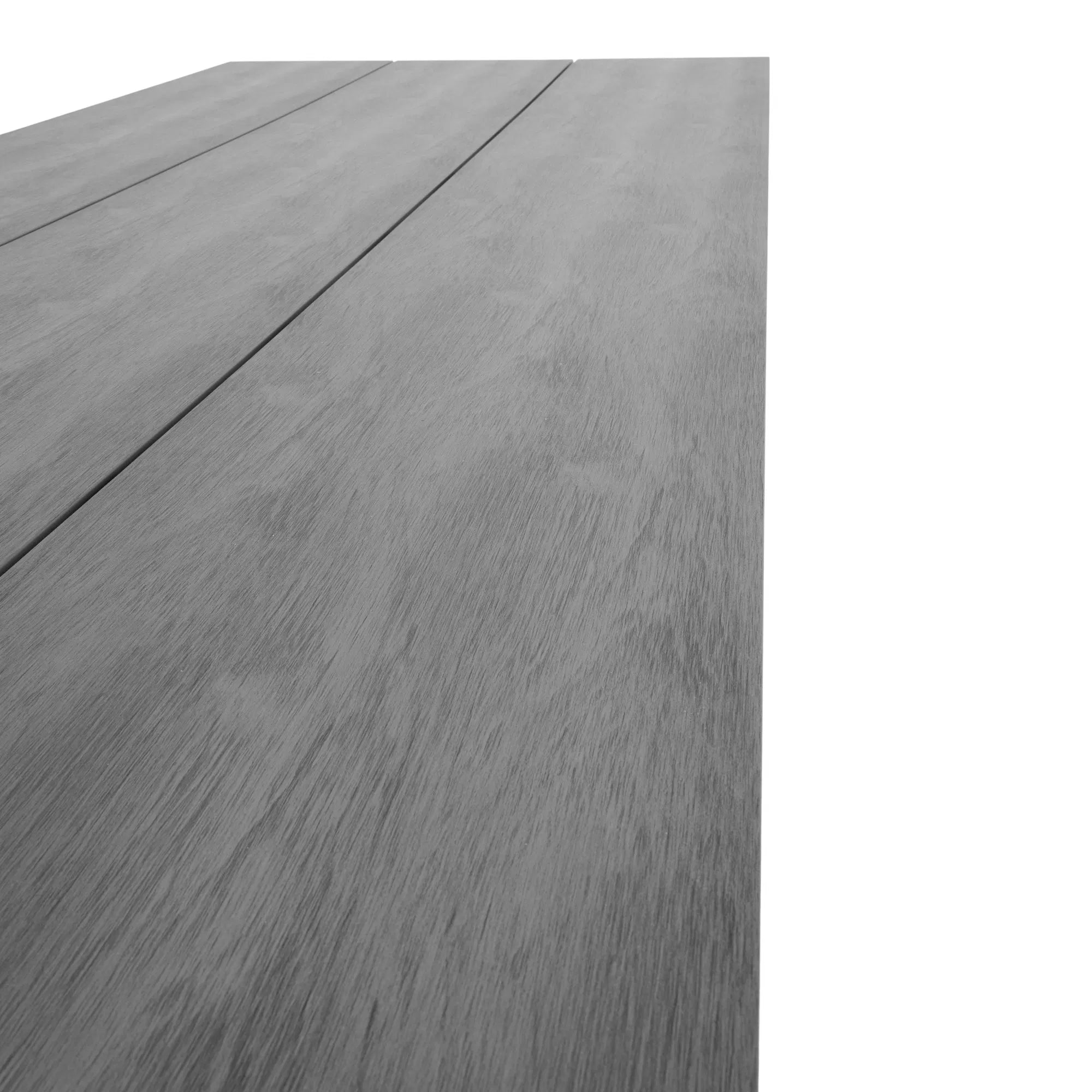 Gaard Iessdësch Emilio - 210×100 cm aus Nonwood & Aluminium (Grau/Schwaarz)