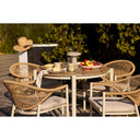 Table d'appoint de jardin Ylvorin - design élégant en Beige avec Bois