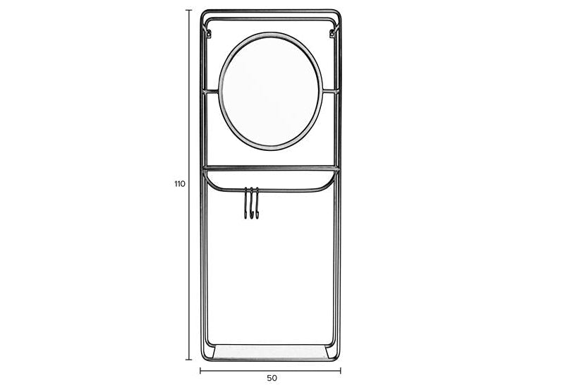 Étagère murale - miroir Duco – en acier Noir