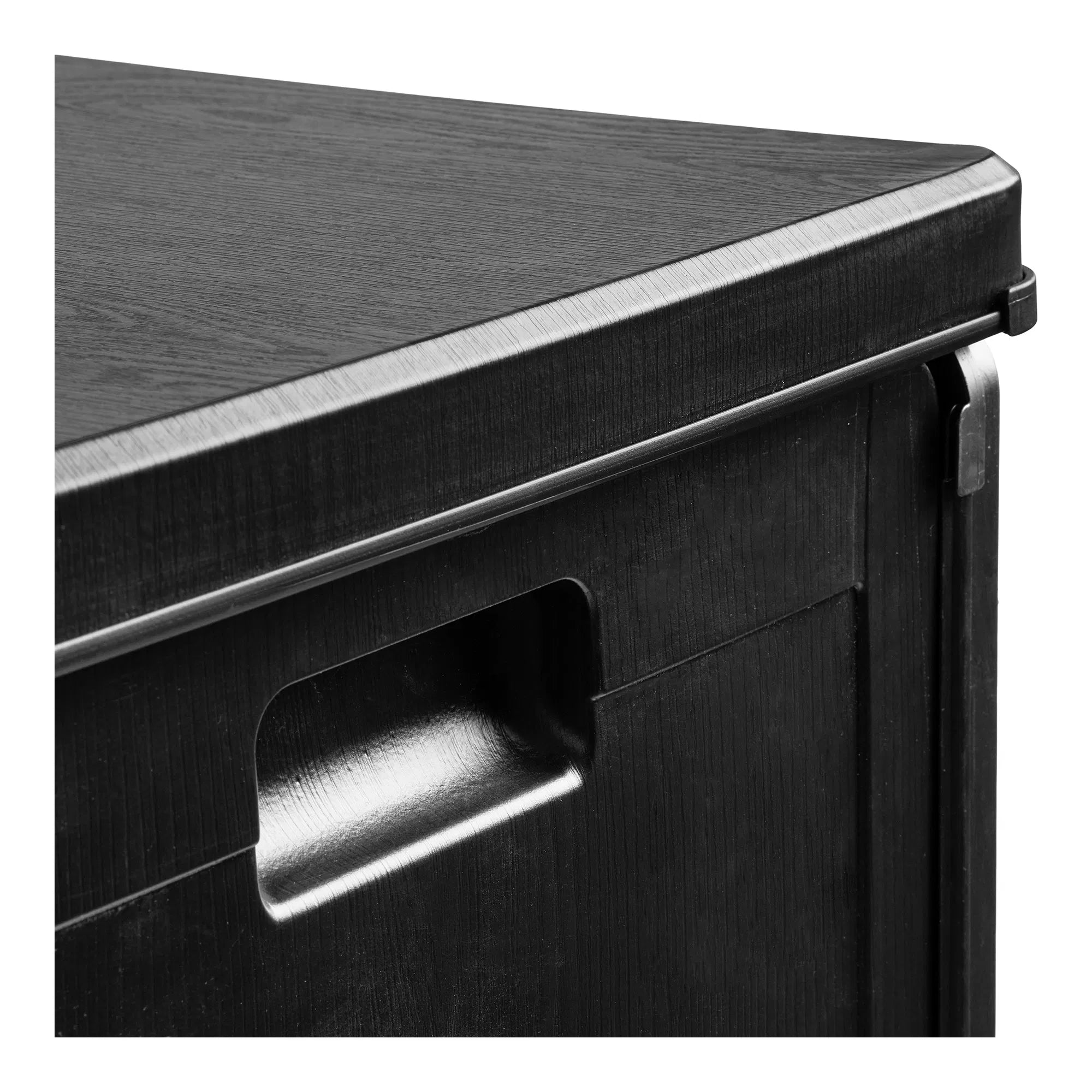 Gaart Aufbewahrungskëscht Kaldina - a schwaarz mat Deckel