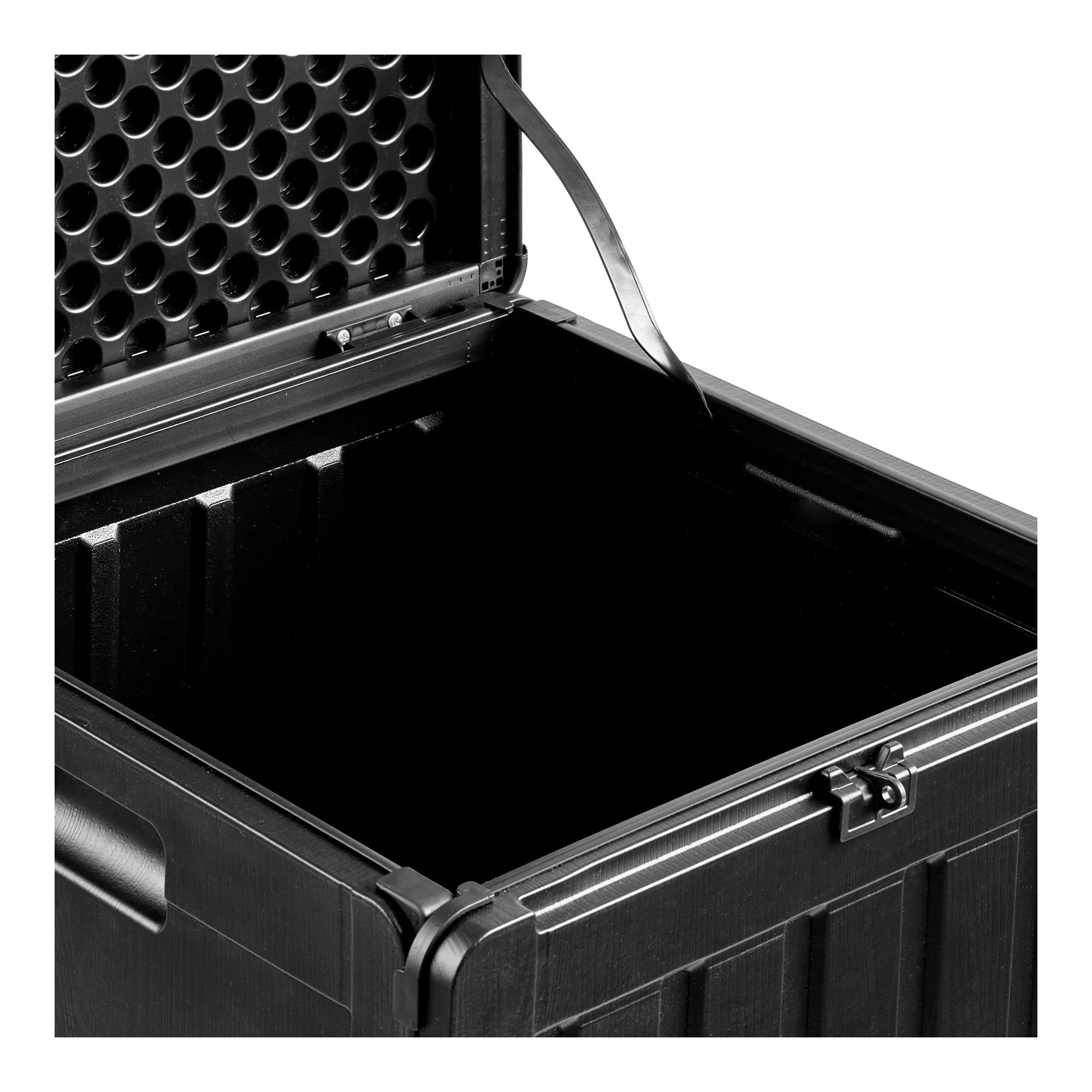 Gaart Aufbewahrungskëscht Kaldina - a schwaarz mat Deckel