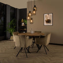 Valeris pendant light - Tiered with 5 lights made of anthracite-colored metal mesh