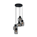 Valeris pendant light - Tiered with 5 lights made of anthracite-colored metal mesh