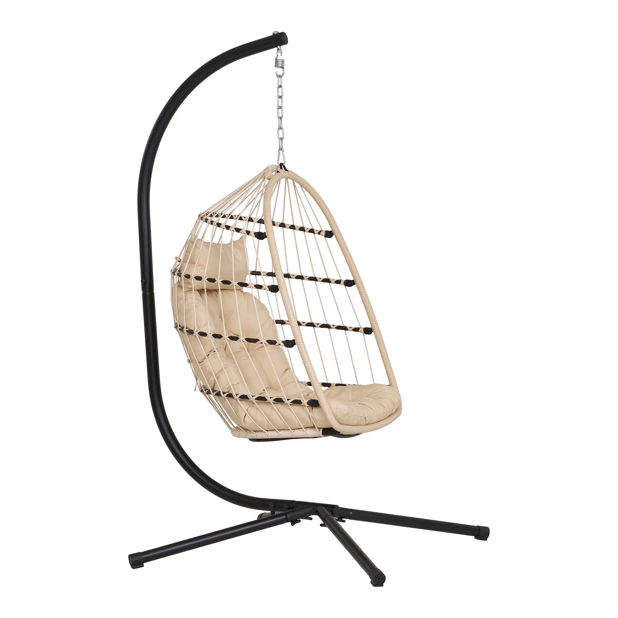 Garden Hanging Chair Valora - made of PE rattan in Beige