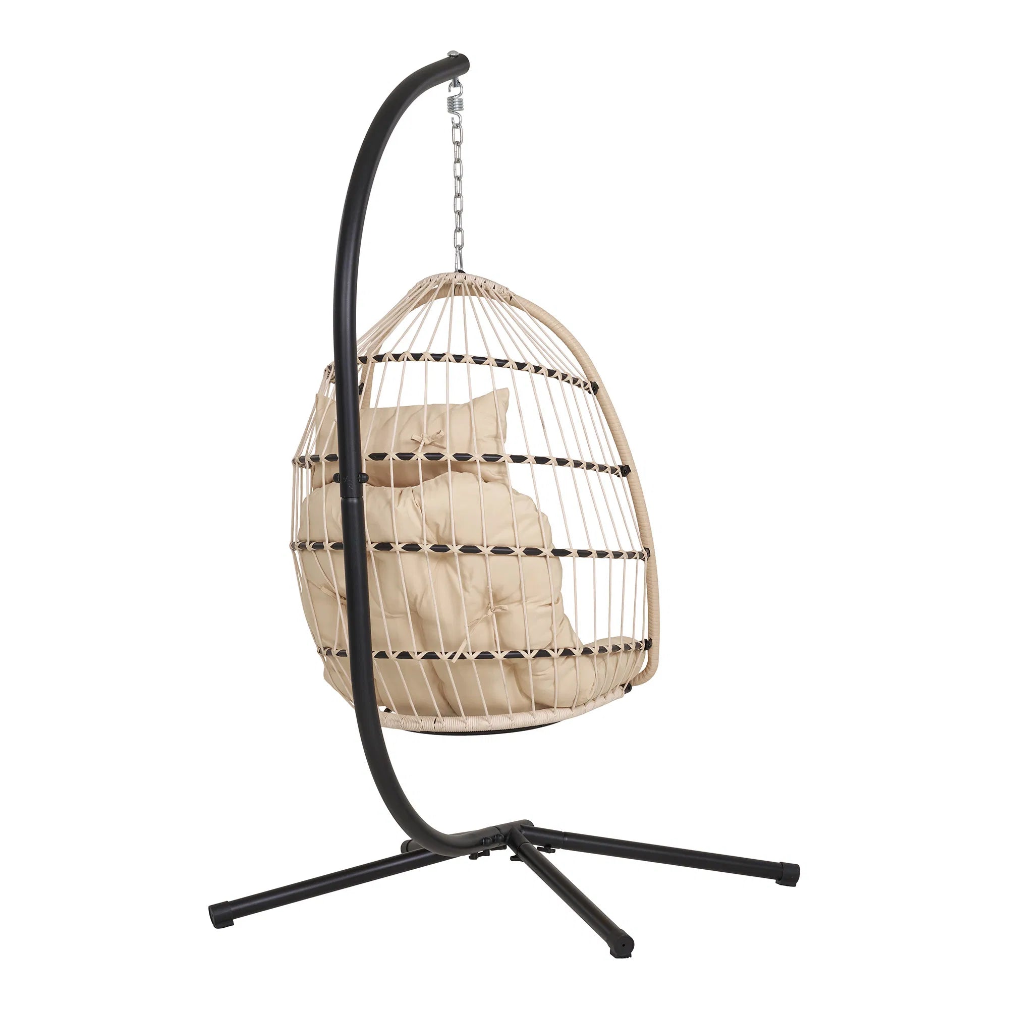 Garden Hanging Chair Valora - made of PE rattan in Beige