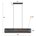 Nerissa pendant light - With 5 lights in a horizontal tube-mesh design in Black