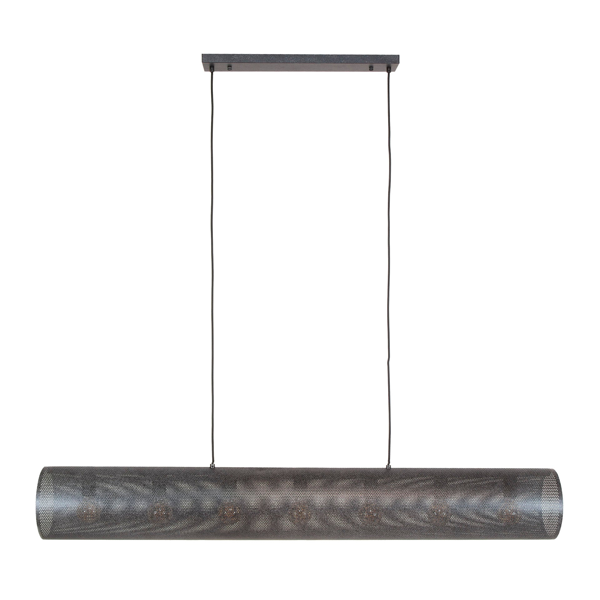 Pendant Light "Nerissa" – With 5 Lights in Horizontal Tube-Mesh Design in Black