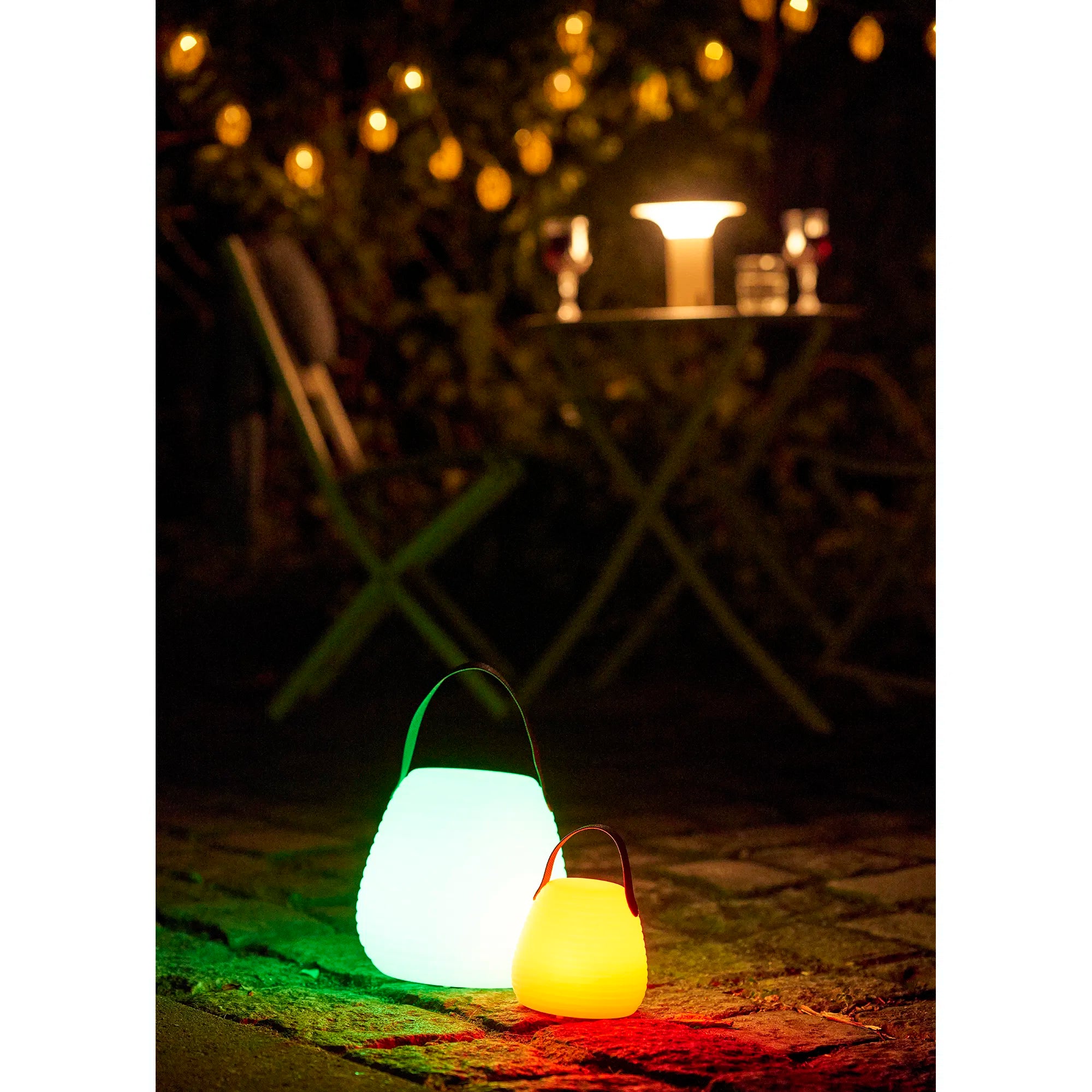 Lampe d'extérieur de jardin Eirina - avec bande de maintien et LED colorée