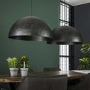 Suspension Elandra – 2 lampes avec abat-jour en forme de dôme de 60cm en gris foncé
