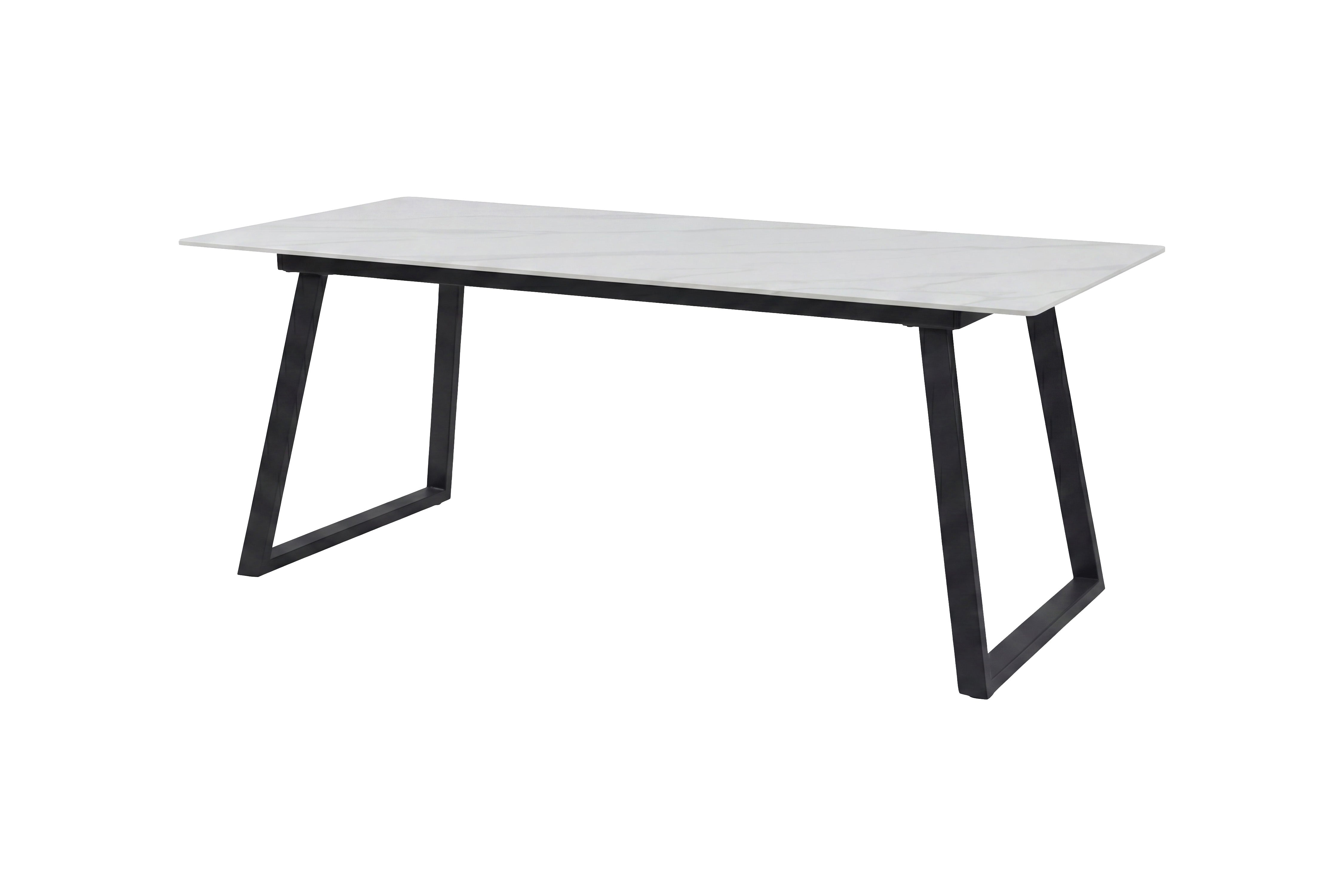 Table à manger Zarela - design rectangulaire en aspect marbre