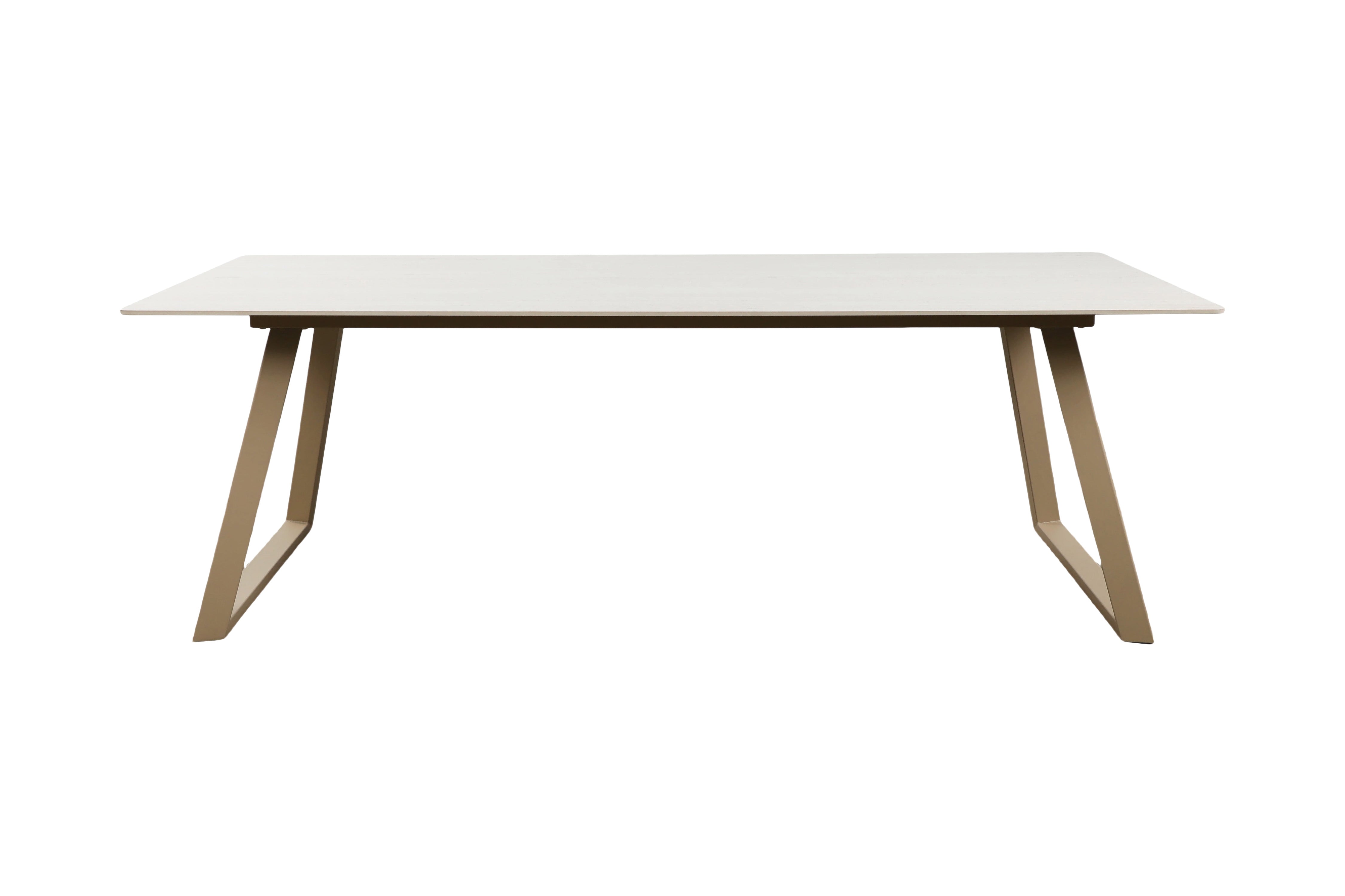 Table à manger Mireza - en aspect marbre avec piètement beige