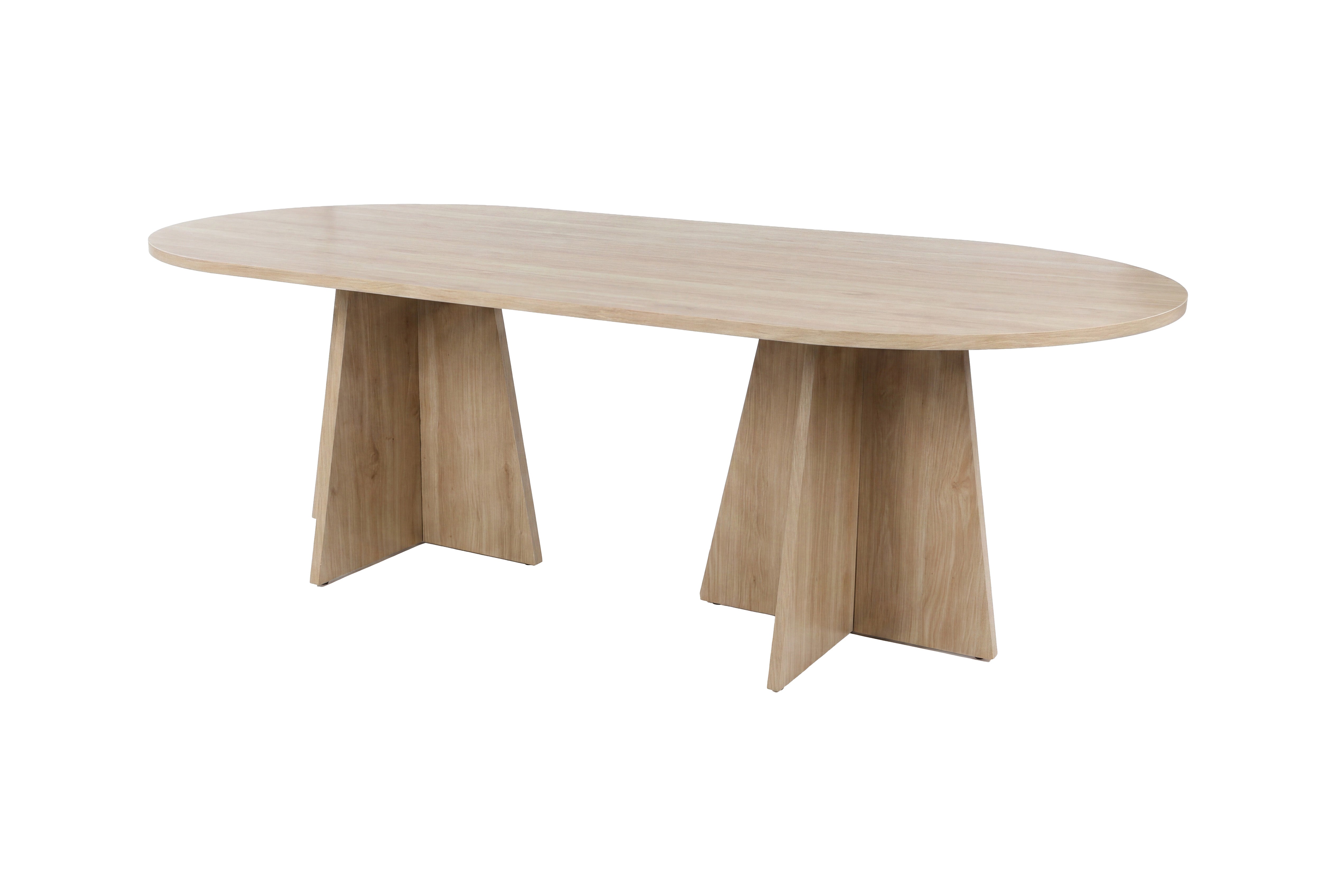 Table à manger Cazaro - design ovale aspect bois