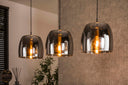 Pendant Light Cirella – 3 lights with large lampshades made of chrome glass