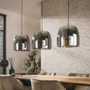 Pendant Light Cirella – 3 lights with large lampshades made of chrome glass