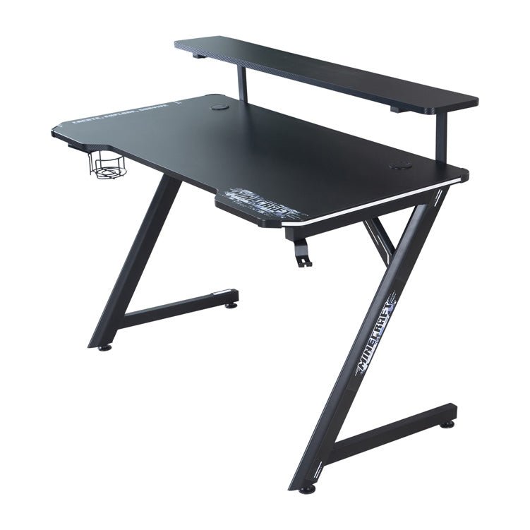 Minecraft gaming desk "Ender" – with monitor shelf, drink holder & headset holder
