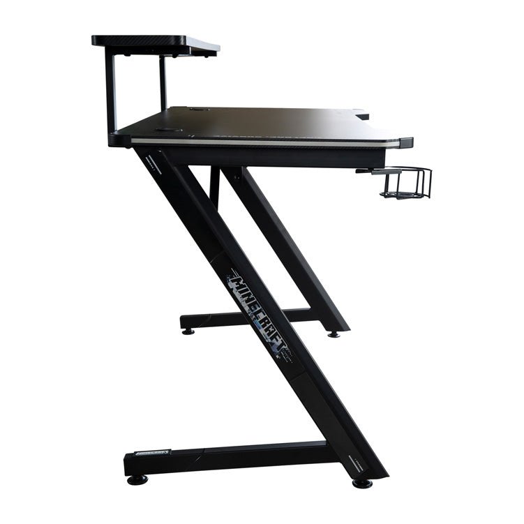 Minecraft gaming desk "Ender" – with monitor shelf, drink holder & headset holder