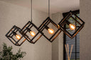 Suspension Orlis – 4 lampes disposées dans un design cube en Anthracite
