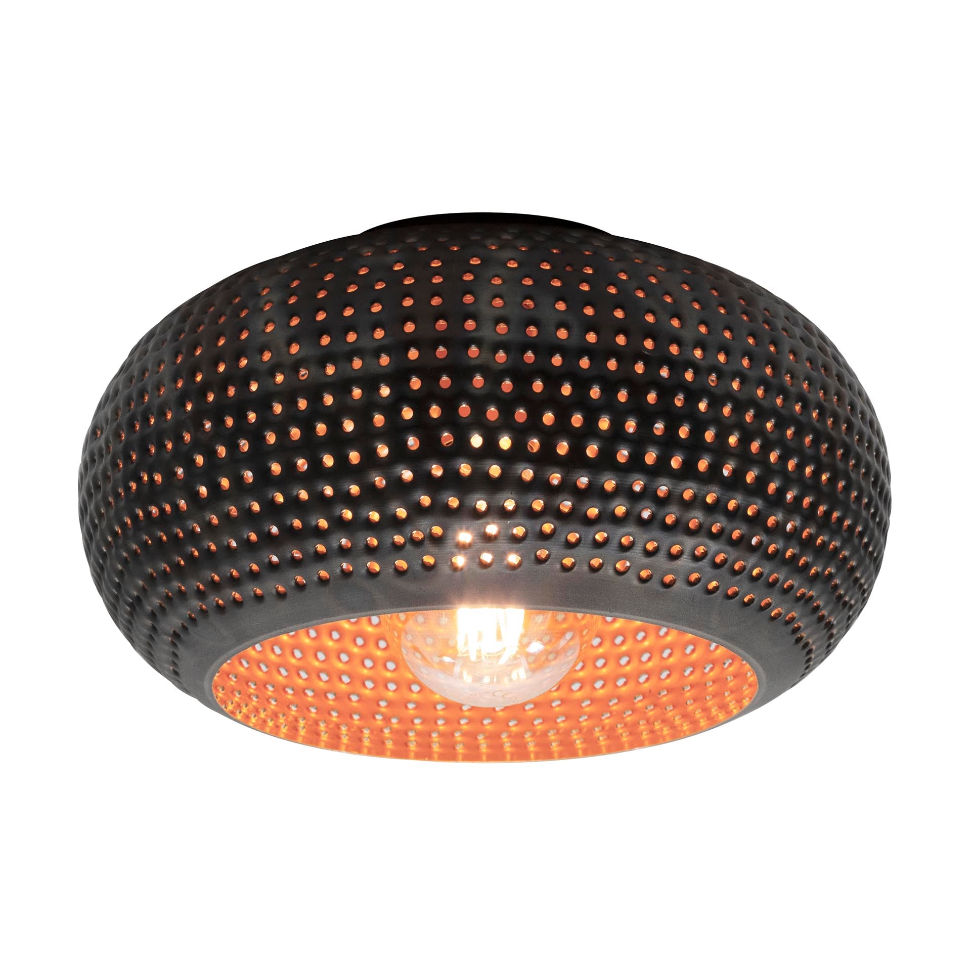 Plafonnier « Bravio » – lampe en métal de couleur brun noirâtre