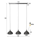Hängeleucht "Auron - Mat 3 perforéierte Lampschiermer aus Metall a Schwaarz-Bronze