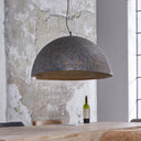 Hängeleucht "Astryn - Grousse, perforéierte Lampschierm aus Metall a Schwaarz-Bronze
