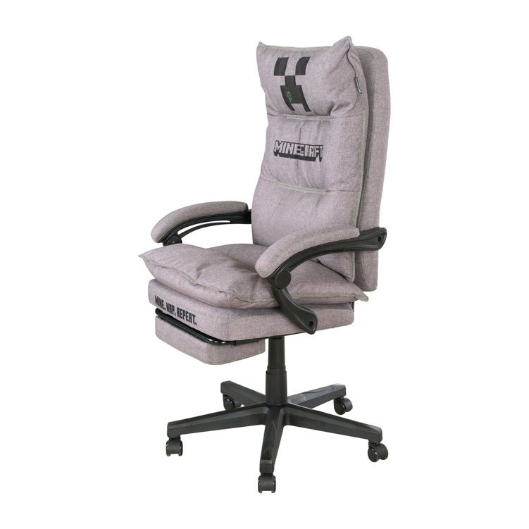 Chaise de jeu Minecraft « Builder » – avec repose-jambes, mécanisme d'oscillation et coussin de confort