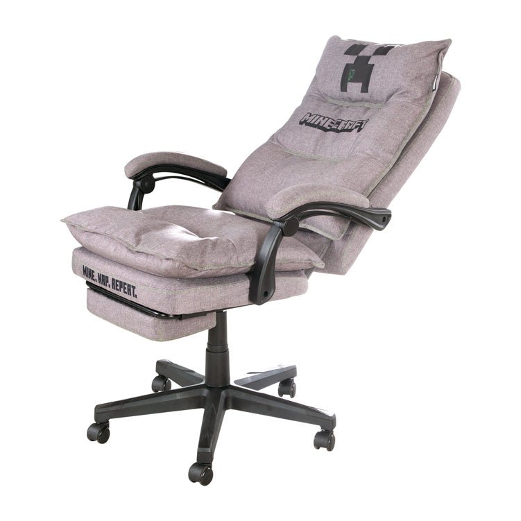 Chaise de jeu Minecraft « Builder » – avec repose-jambes, mécanisme d'oscillation et coussin de confort