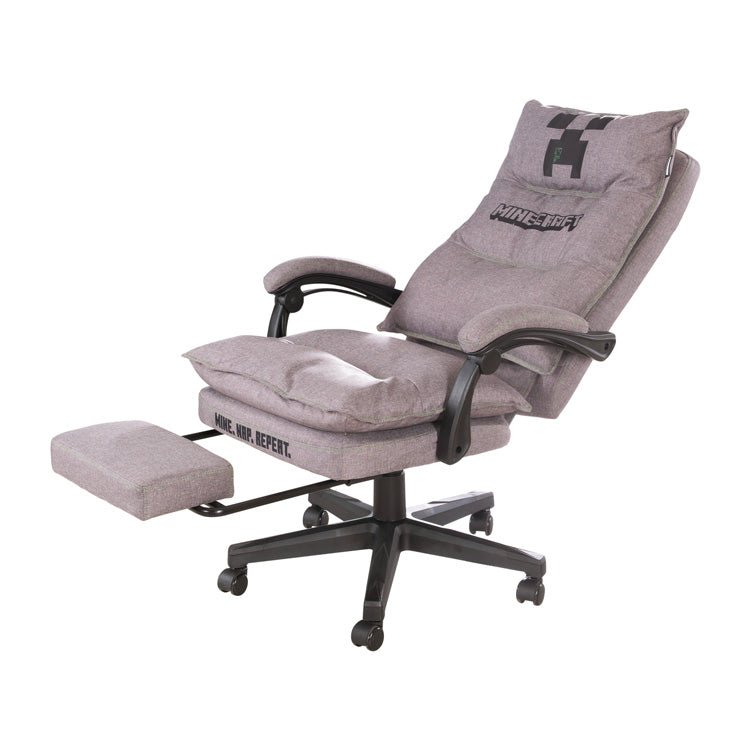 Chaise de jeu Minecraft « Builder » – avec repose-jambes, mécanisme d'oscillation et coussin de confort