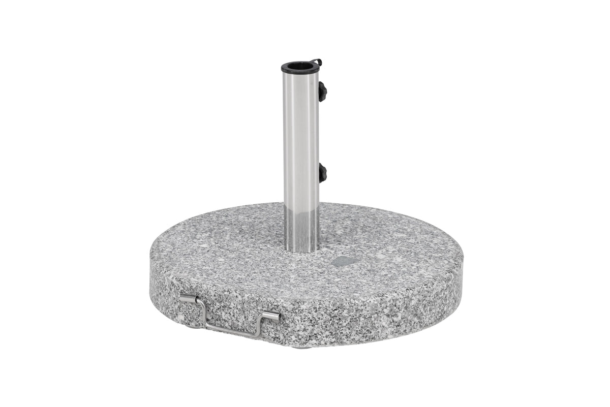 Sunshade Stand Dom - 40 kg Granite Umbrella Stand with Wheels in Gray