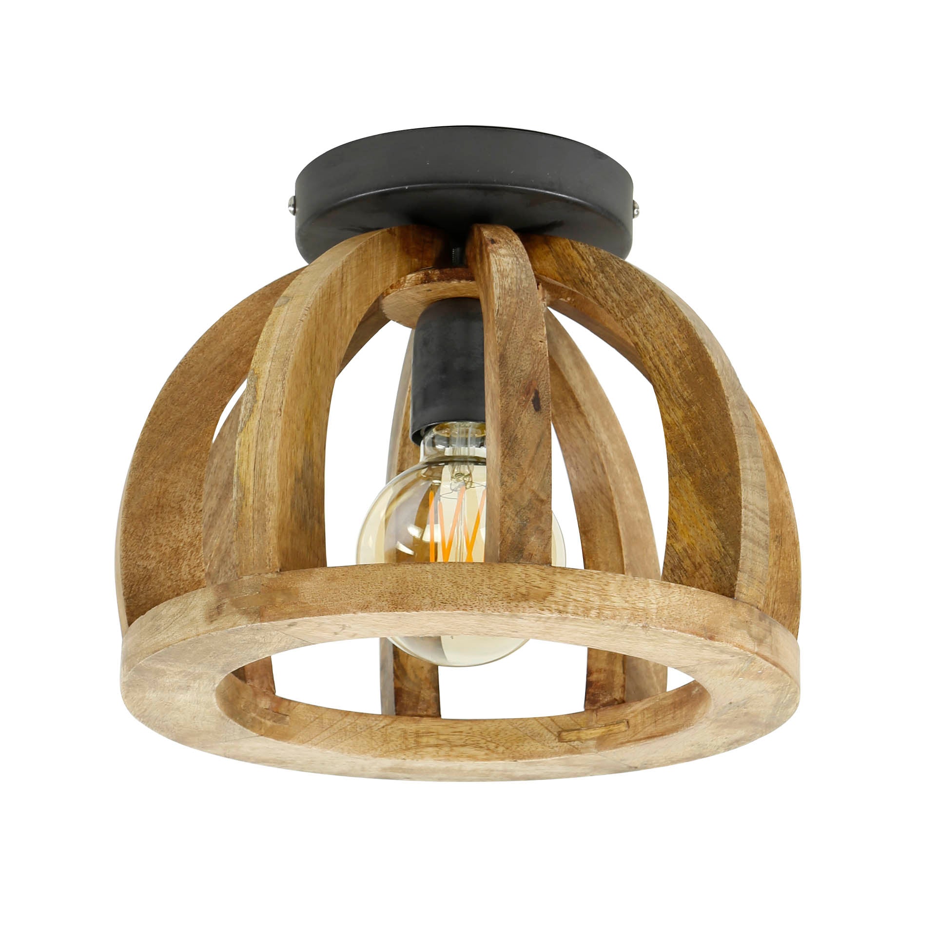 Plafonnier « Selmo » – Luminaire en bois naturel massif de manguier