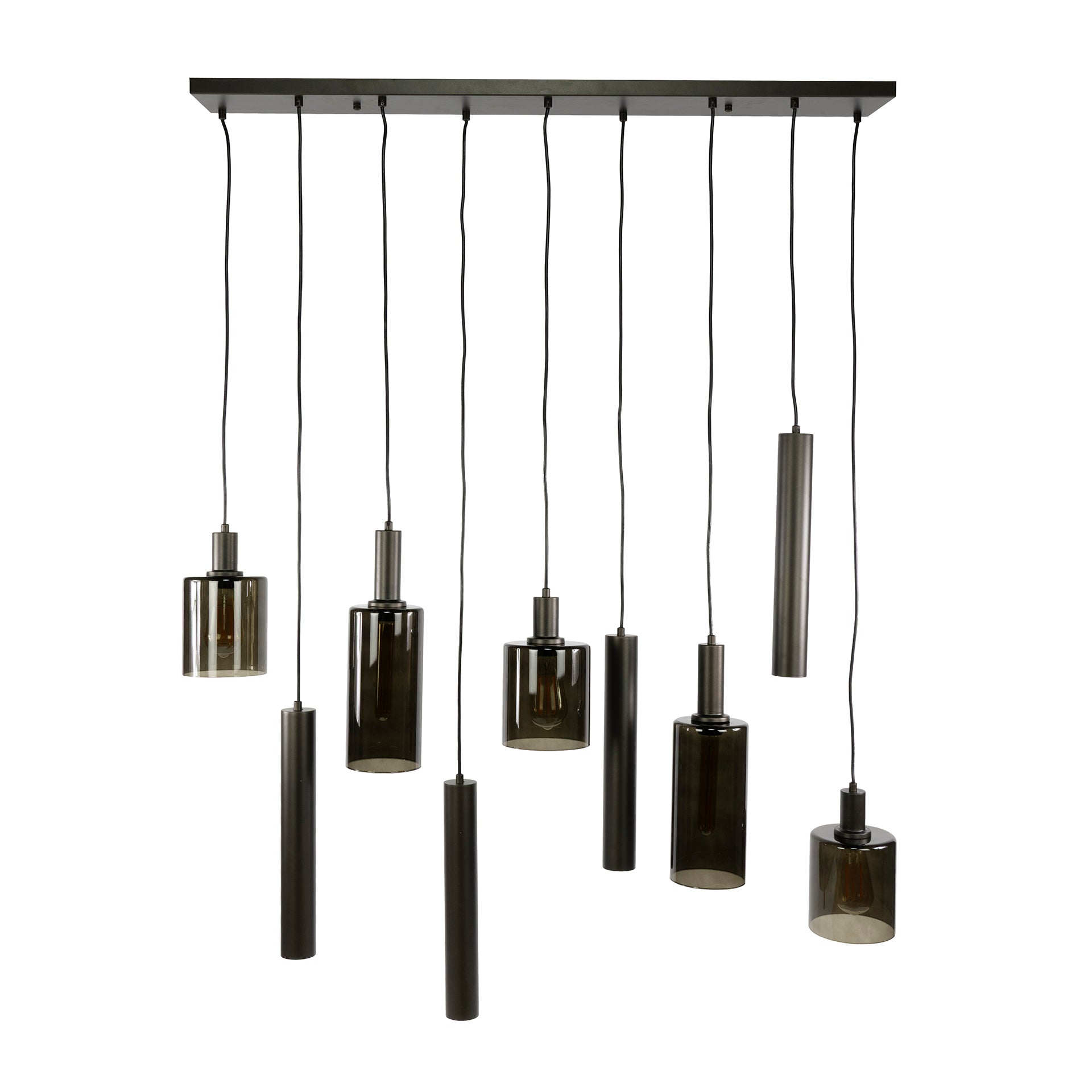 Suspension Ayu – Design en grappe en marron (9 flammes)