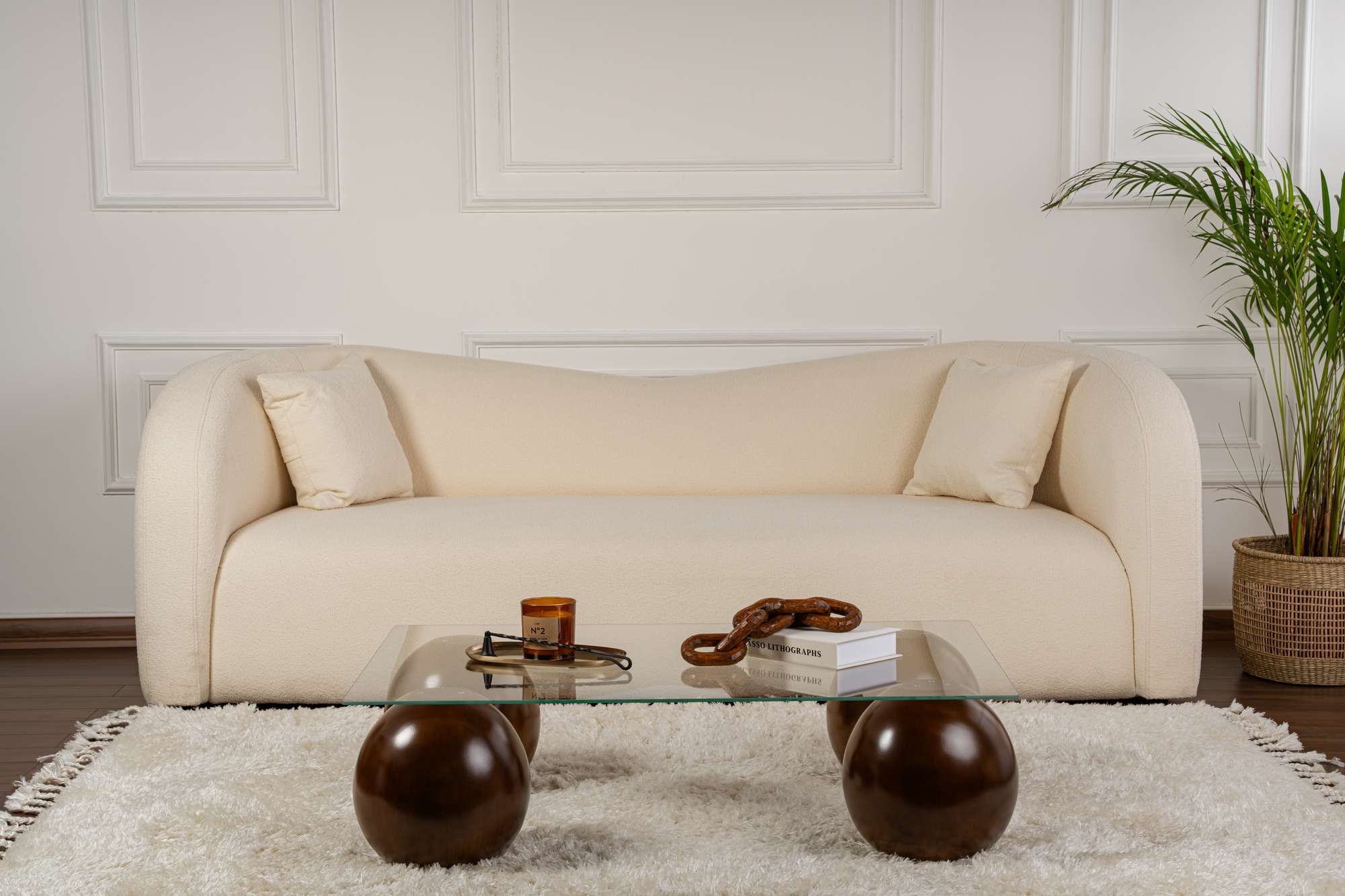 Couchtisch Pavello - mat rechteckeger, gehärteter Dëschglasplack