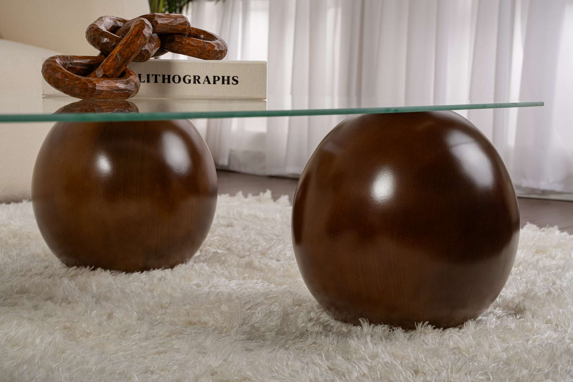 Couchtisch Pavello - mat rechteckeger, gehärteter Dëschglasplack