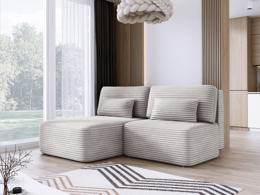 Designer Sofa Tilia Corduroy with Sleeping Function and Storage Space