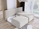 Designer-Ecksofa Tilia Cord mat Schloffunktioun a Stauraum