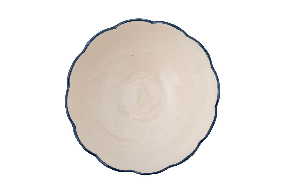 Neria Bowl – Stoneware in Blue with Hand-Painted Details