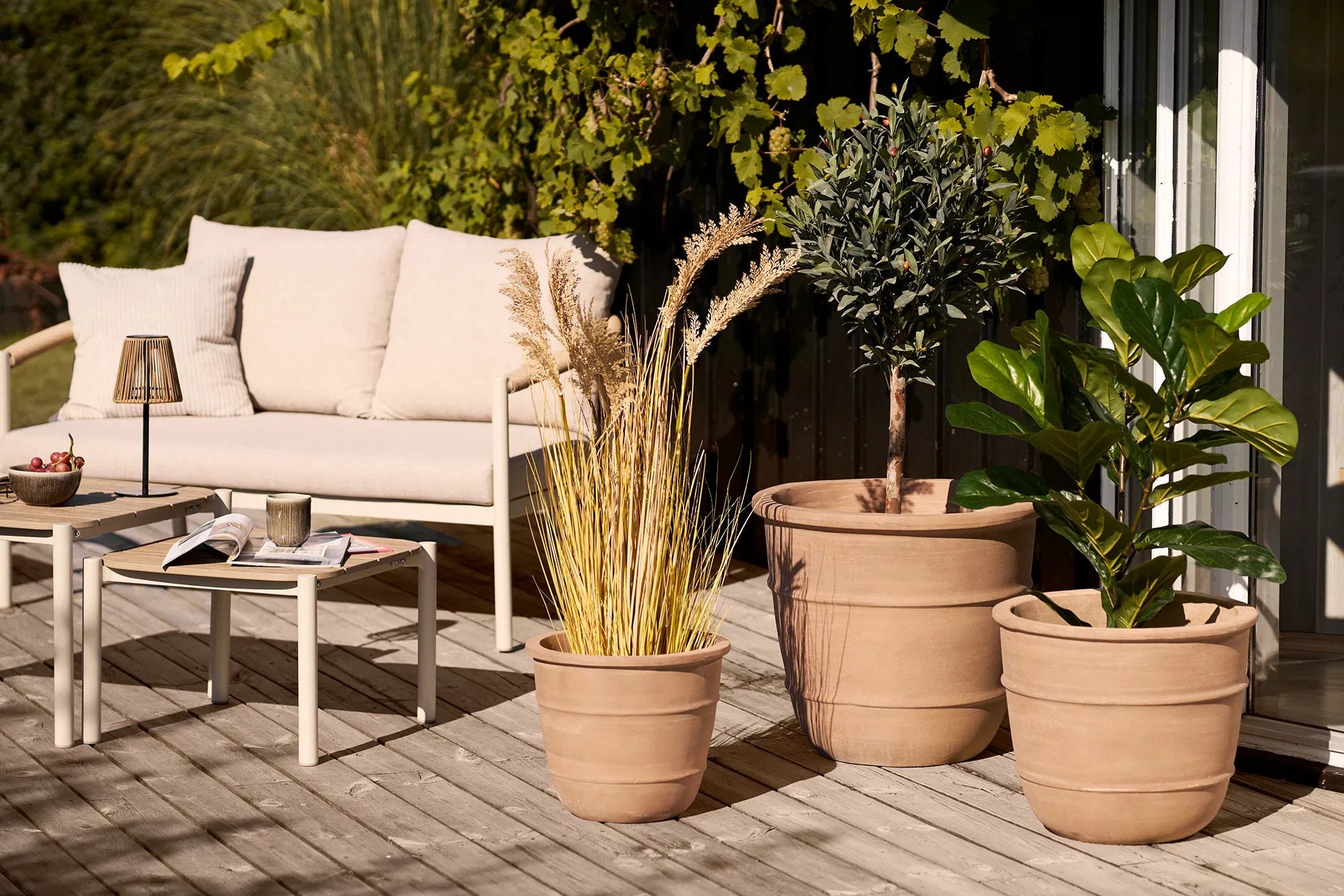 Ensemble de pots à plantes Eirvien – charme naturel en terre cuite (lot de 3)