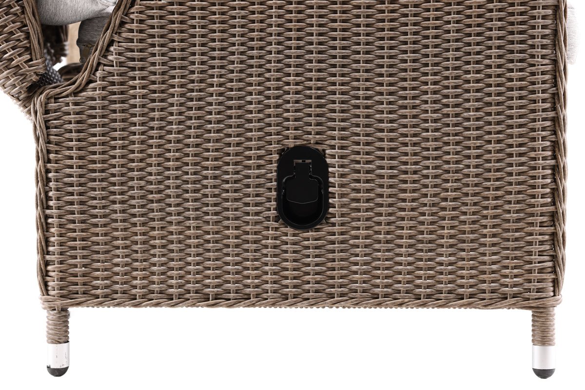 Ensemble lounge de jardin Lenox - en naturel avec dossier réglable