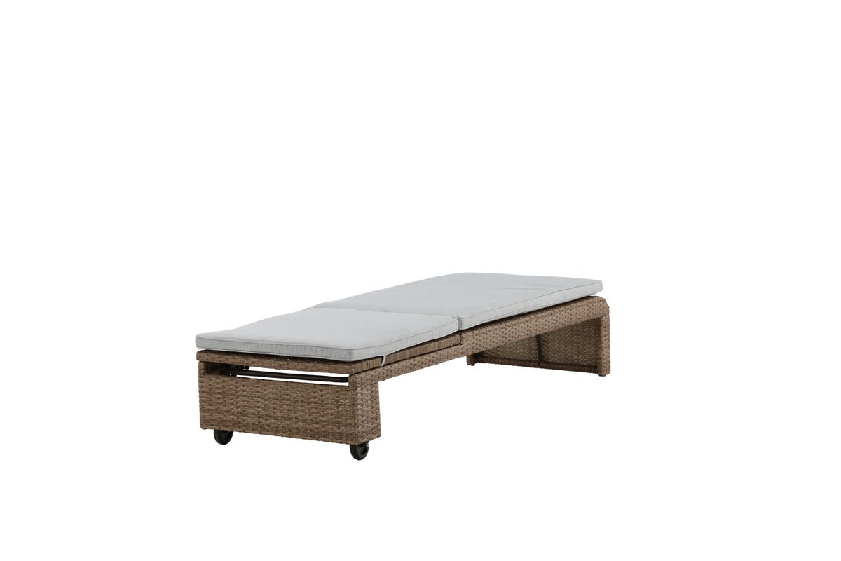 Chaise longue de jardin Irina - en rotin