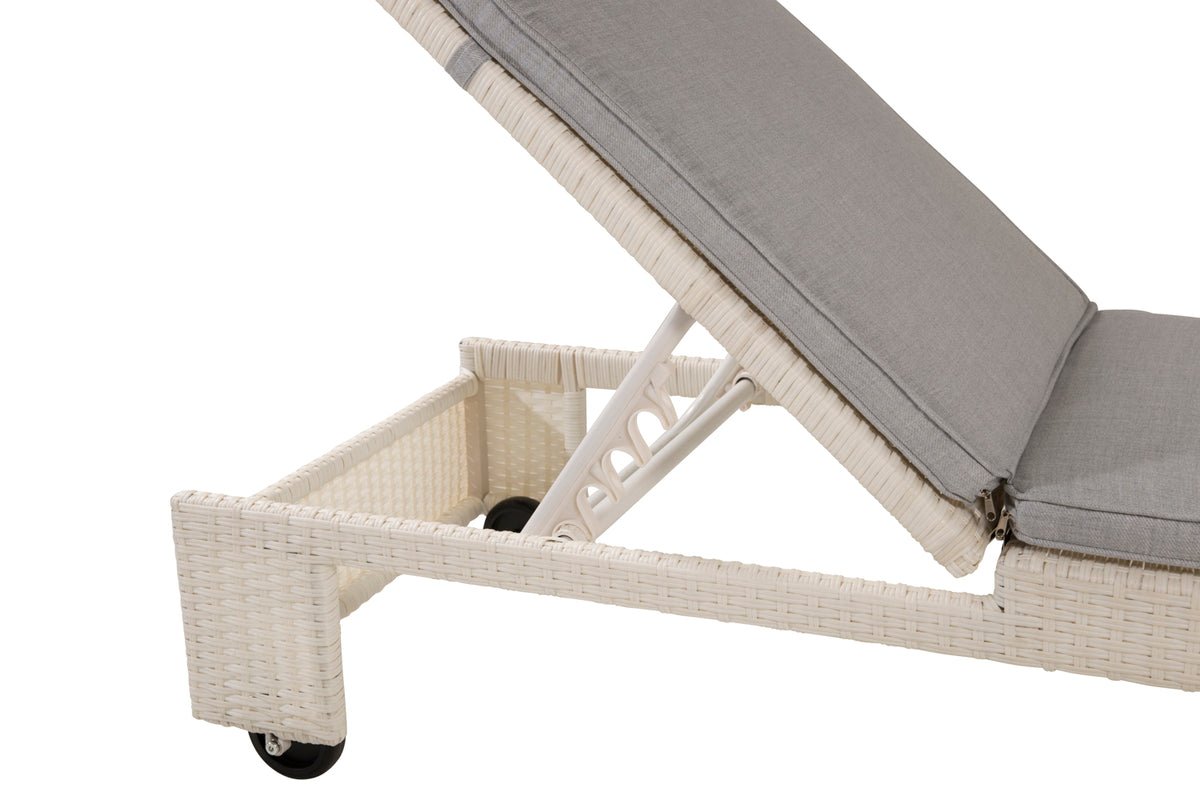 Chaise longue de jardin Irina - en rotin