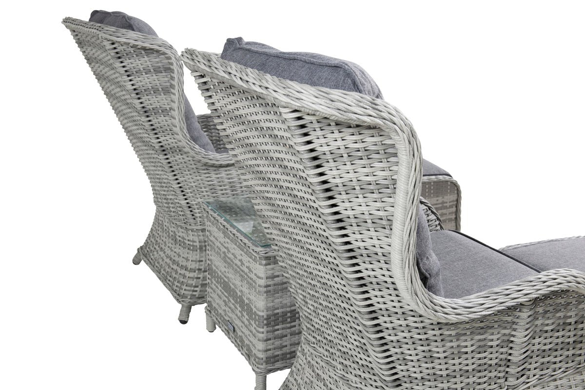 Ensemble lounge de jardin Tarell – ensemble 3 pièces avec fauteuils et table