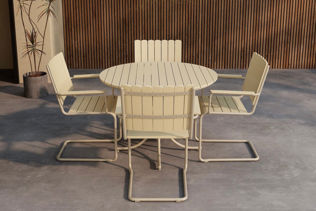 Ensemble de repas de jardin Nativa – ensemble de mobilier de jardin 5 pièces en Beige